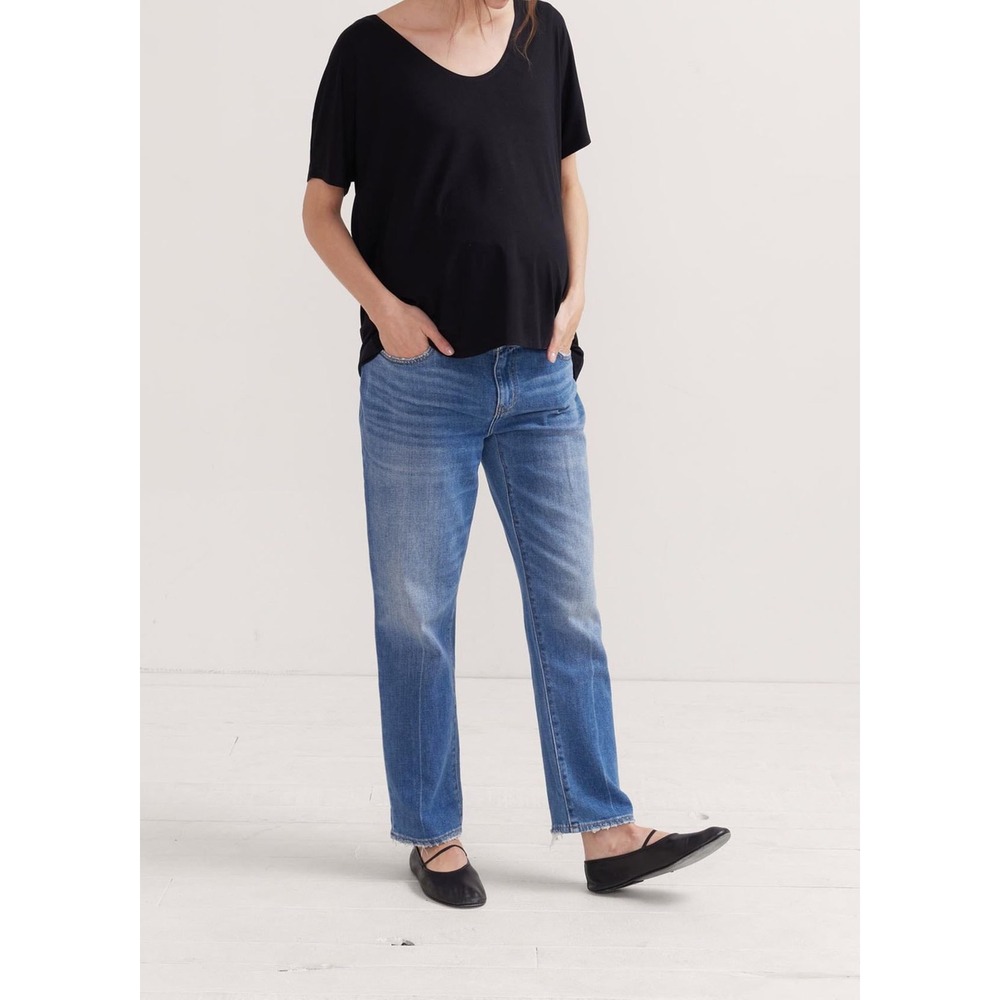HATCH The Perfect Vee Black Oversized V-Neck Maternity Tee Size 2 Medium